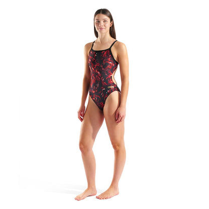 WOMENS ARENA GRAPHIC SWIMSUIT CHALLENGE BACK